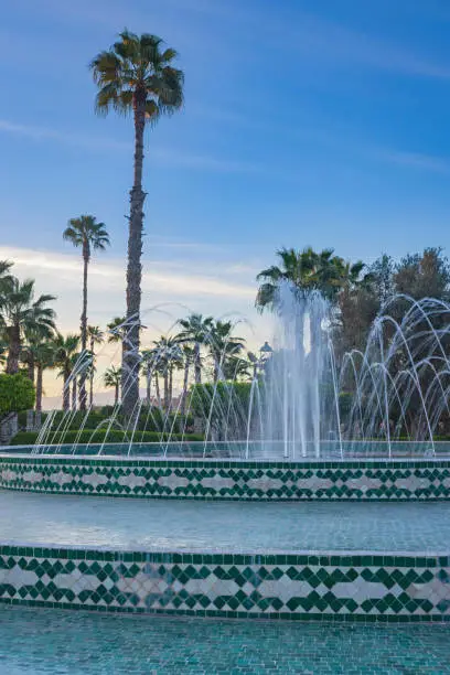 Moroccan courtyard with fountain
